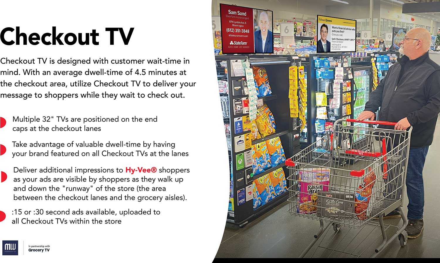 Hyvee Checkout TV Local Grocery Store Advertising